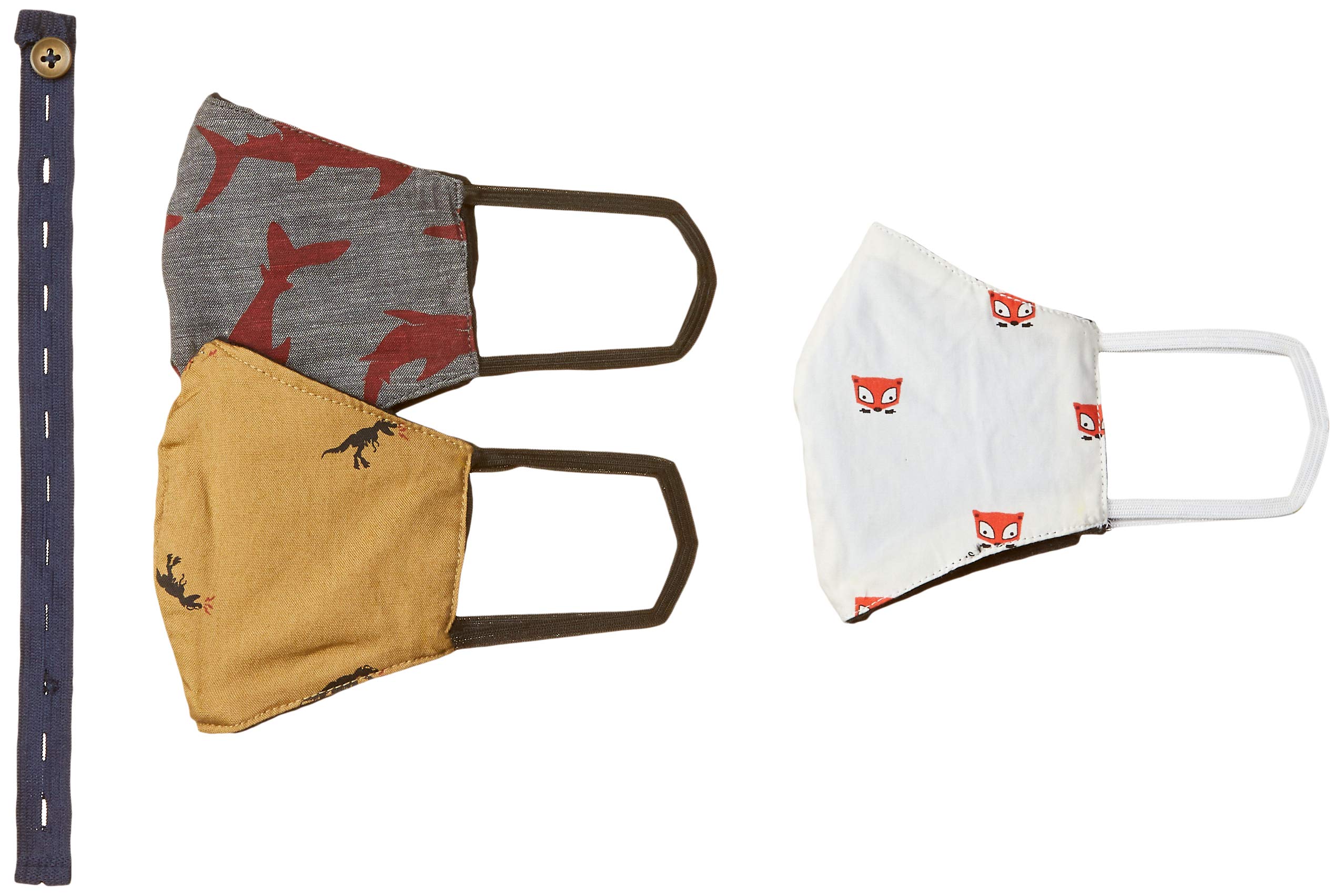 DiverseUnisex-Child Cotton Anti-Microbial Cloth Face Mask (DCKRM01FP03L34-2_Multicolor_3 Count (Pack of 1))