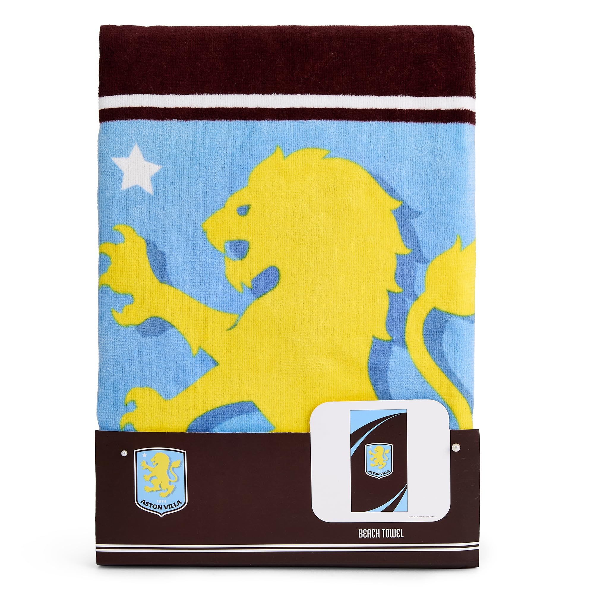 The Gift Scholars Aston Villa Strandtuch, offizielles Lizenzprodukt, 100% Baumwolle, groß, 140 x 70 cm, perfekt für den Pool
