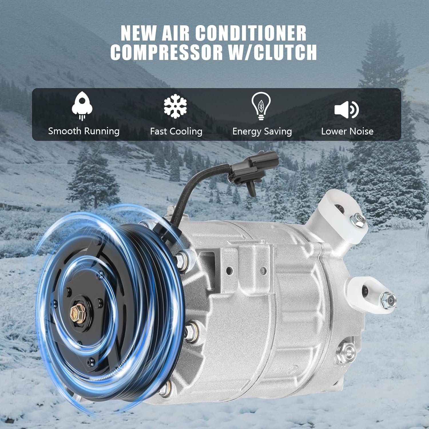 A/C Compressor with Clutch Fit for INFINITI for QX60 3.5L 2014-2019 for Nissan for Altima 3.5L 2007-2012 Replace AC Compressor CO 10868C