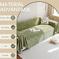 Vista 7 de HANDONTIME funda verde oscuro para sofá de jacquard, funda de pana para sofá verde, bonitas fundas de sofá lavables, fundas modernas de sofá para 3