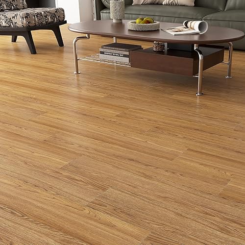 Miniatura 9 de Yenhome Piso de Madera de 6"X36" para Despegar y Pegar Impermeable Vinilo de Madera Marrón Baldosas de Piso de Vinilo para Despegar y Pegar Piso