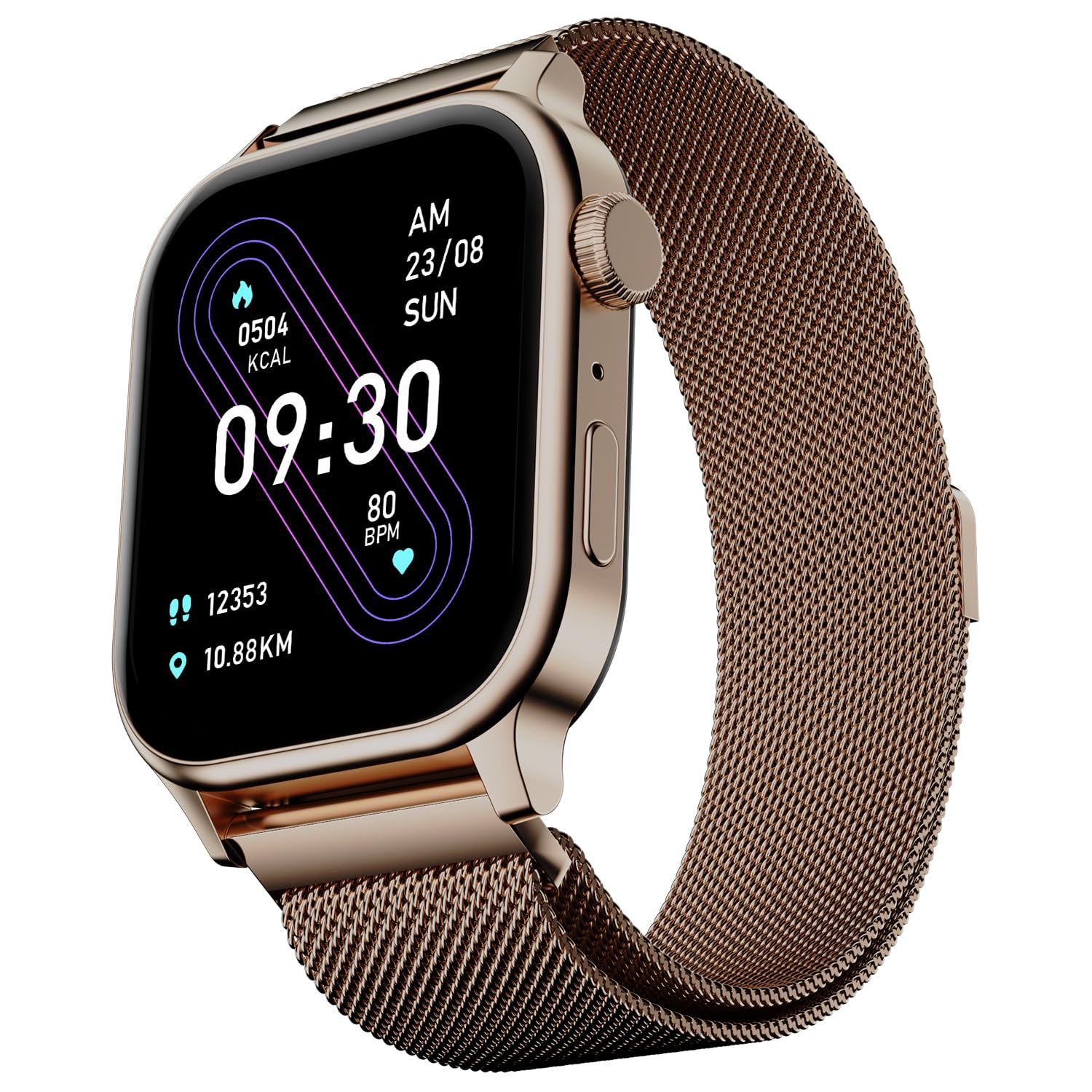 Fire-Boltt Rise Luxe Smart Watch, 1.85" HD Display, Metal Body with Bluetooth Calling, Rotating Crown, AI Voice Assistant, 120 Sports Modes, Neon UI, SpO2 & Heart Rate Monitoring (Rose Gold Mesh)-image-38