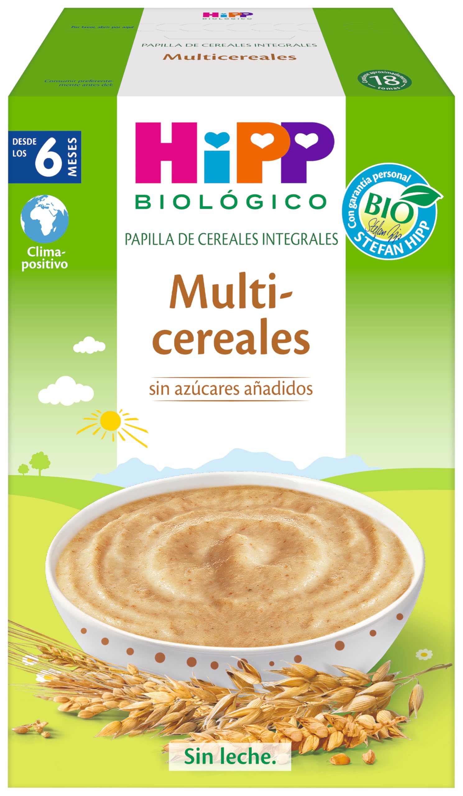 HiPP Biológico - Papilla Multicereales Bio - Pack x 4 cajas de 400 gr - Papilla de Cereales apta a partir de 6 meses - Sin lactosa, Sin Proteína de la Leche de Vaca y Sin azúcares