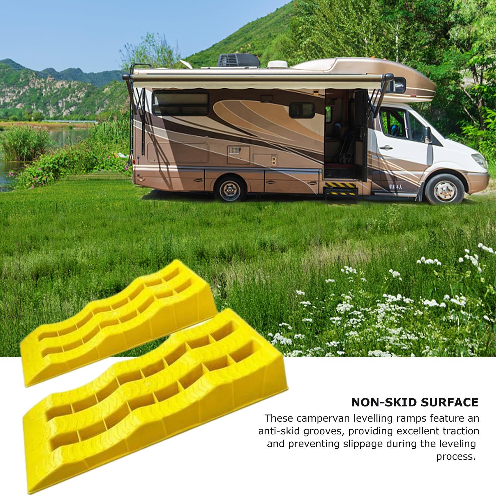 Rampe di livellamento per camper, di livellamento per rimorchi a 3 | gradini per ruote camper, cunei e livellatori per rimorchi, da viaggio leggeri per camper o
