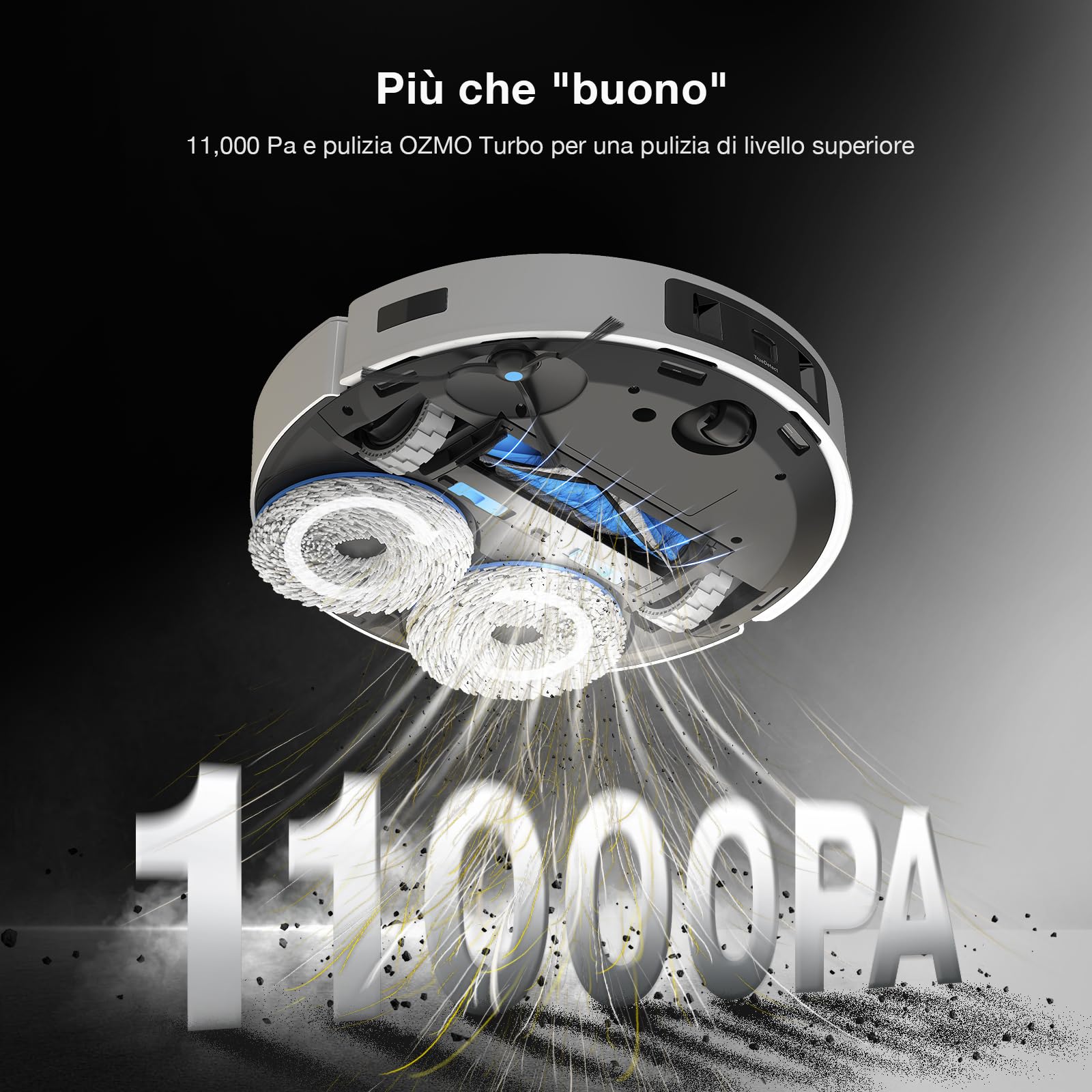 ECOVACS DEEBOT T30 PRO OMNI Robot Aspirapolvere Lavapavimenti con Mini Stazione Automatica Autopulente, Pulizia adattiva dei Bordi TruEdge, Spazzola Antigroviglio, 11000 PA, Lavaggio acqua calda 70℃