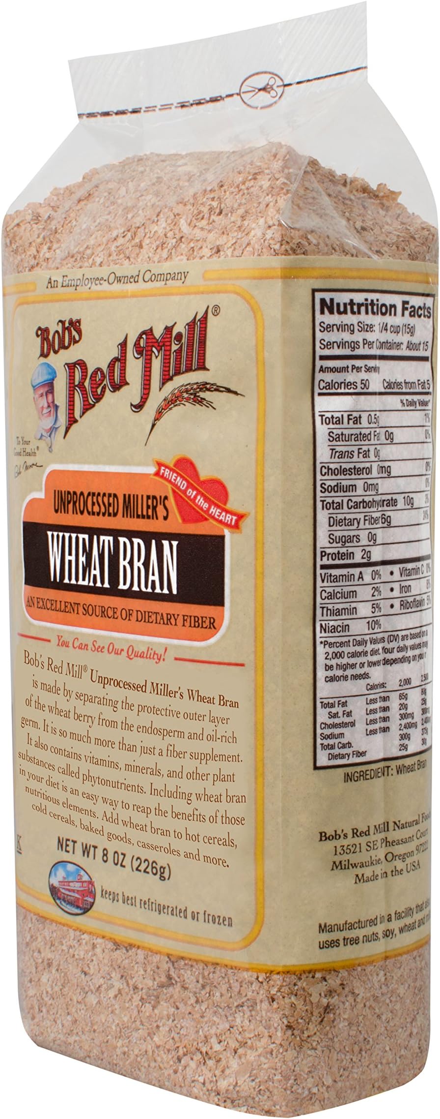 Bob's Red Mill Wheat Bran, 8-ounce (Pack of 4)