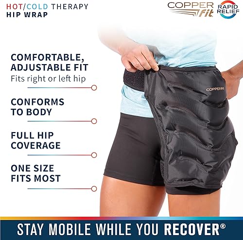Miniatura 3 de Copper Fit Envoltura de cadera de alivio rápido, flexible y reutilizable, paquete de gel frío y caliente, reemplazo de cadera, artritis, bursitis,