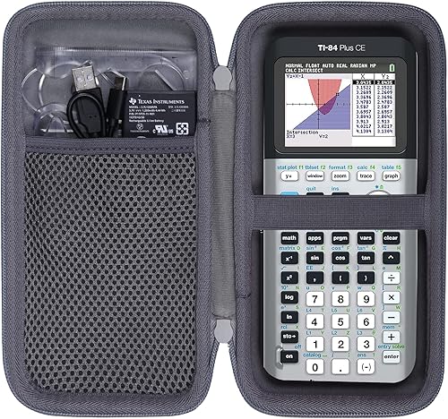 Vista 16 de co2CREA Estuche de transporte para calculadoras Texas Instruments TI-84 Plus CE Python Enhanced/TI-84/TI-Nspire CX II CAS/TI-Nspire CX II/TI-83