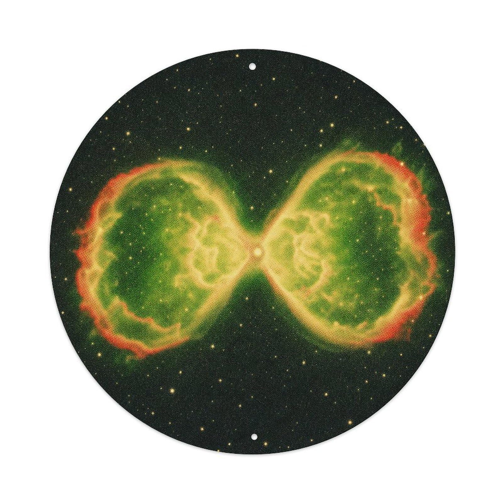 Okngb Style Astronomy Dumbbell Nebula Celestial Science Orbit Space Metal Tin Sign Plaque Wall Decor For Cafe, Man Cave, Club Bar, Office, Home Garden Round Metal Poster 8X8inch