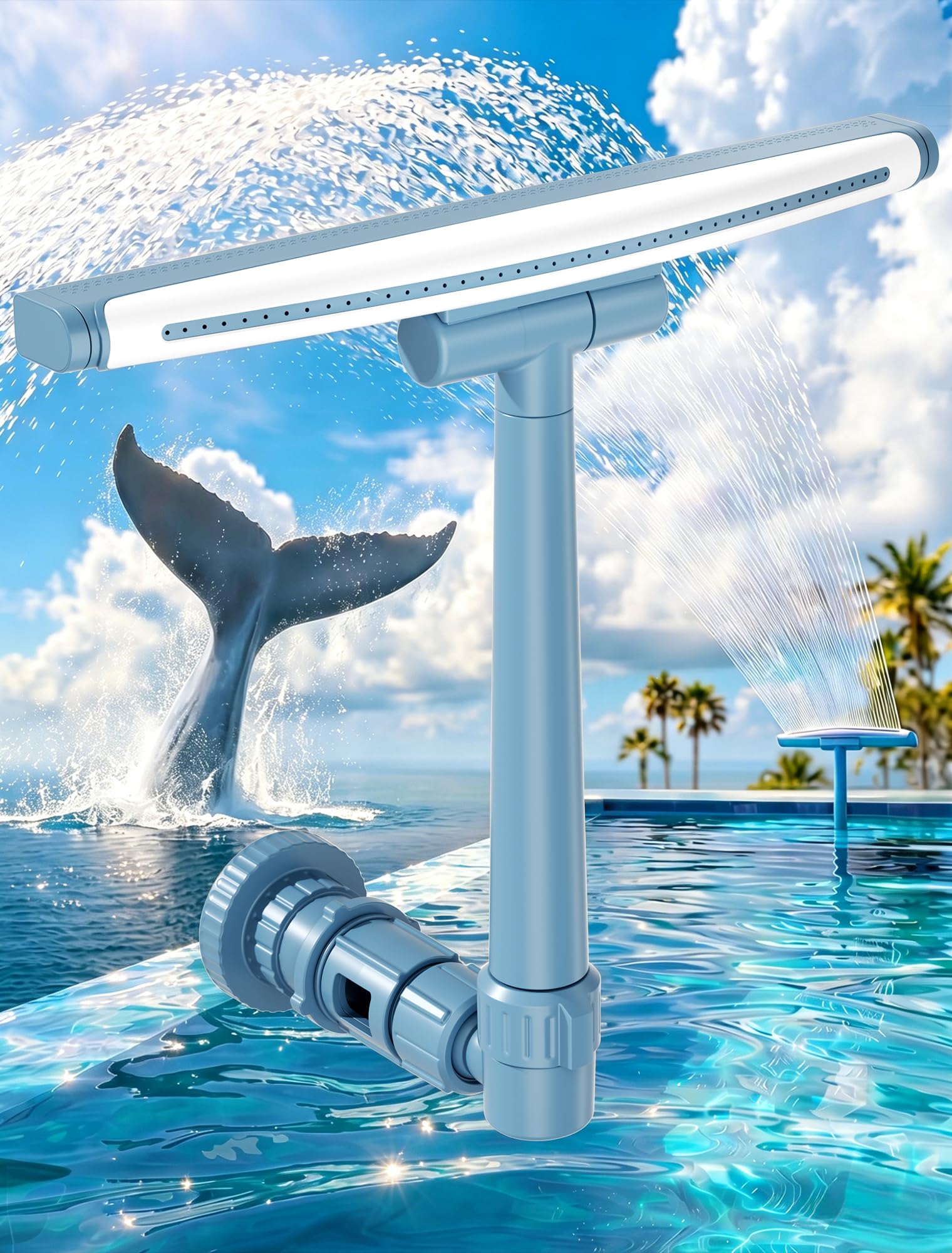 Photo 1 of [Patented] POOLHOUR 2026 Upgrade Height Pool Fountain for Above Gound and Inground Pools, Adjustable Pool Sprinkler Fountain, Wide Width Spray Pool Waterfall, Cooling Swimming Pool Accessories