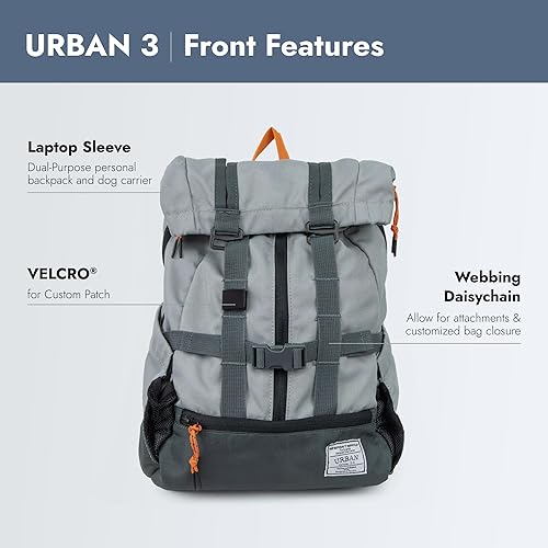 Miniatura 3 de K9 Sport Sack  Mochila ajustable para transportar perros (grande, Urban 3 - Concrete)