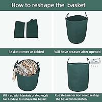 Vista 6 de Cesta de cuerda de algodón para ropa sucia, cesta de almacenamiento tejida para sala de estar, dormitorio, cesta de cuerda alta bohemia para manta