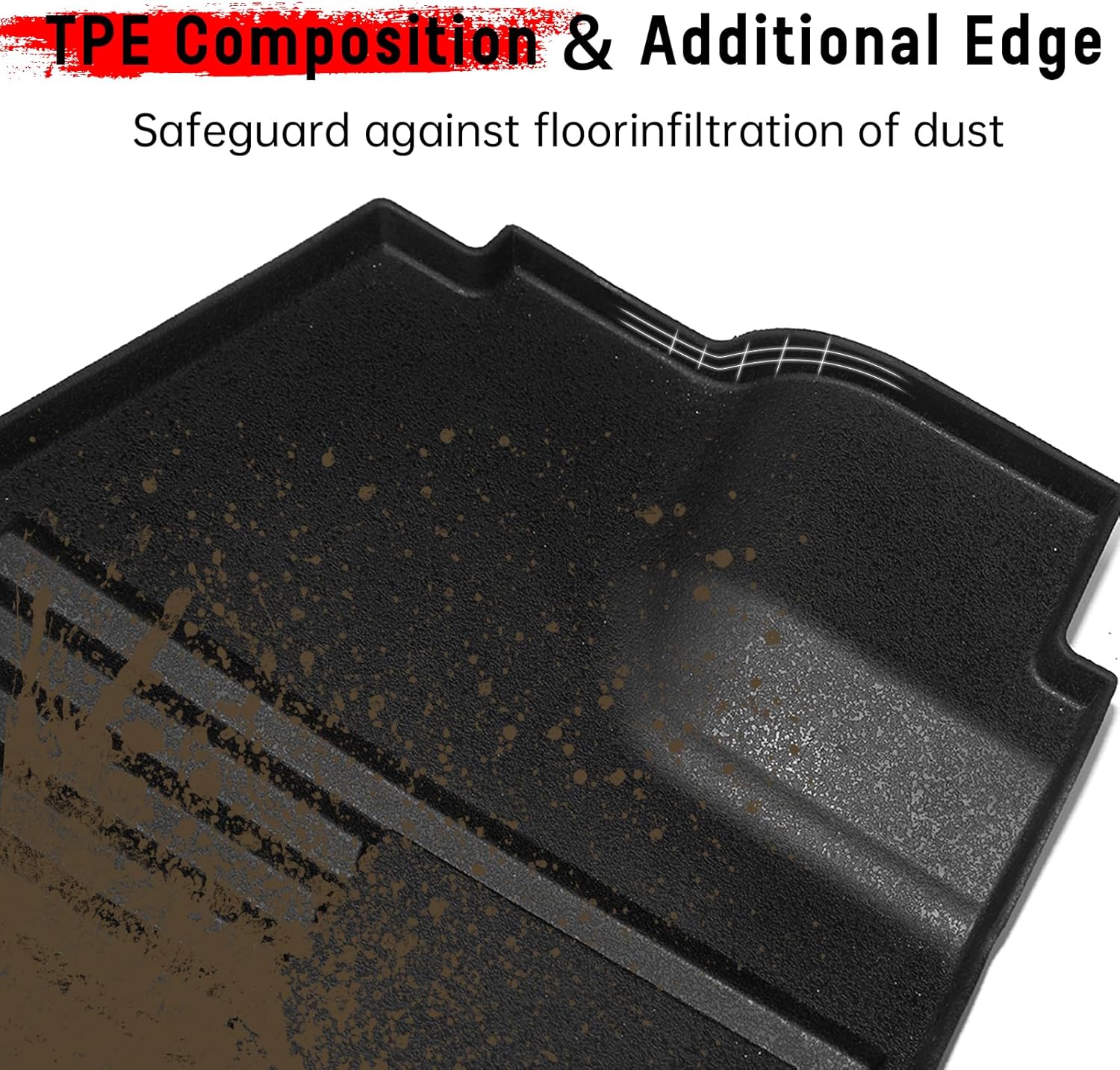 TPE Front Floor Mat for Honda Pioneer 520 2021-2025/Pioneer 500 2015-2023 Accessories, Rubber Front Row Floor Liners All Weather Protection Slush Mat for Pioneer 520, Replace #0SP63-HL5-101 - Image 4