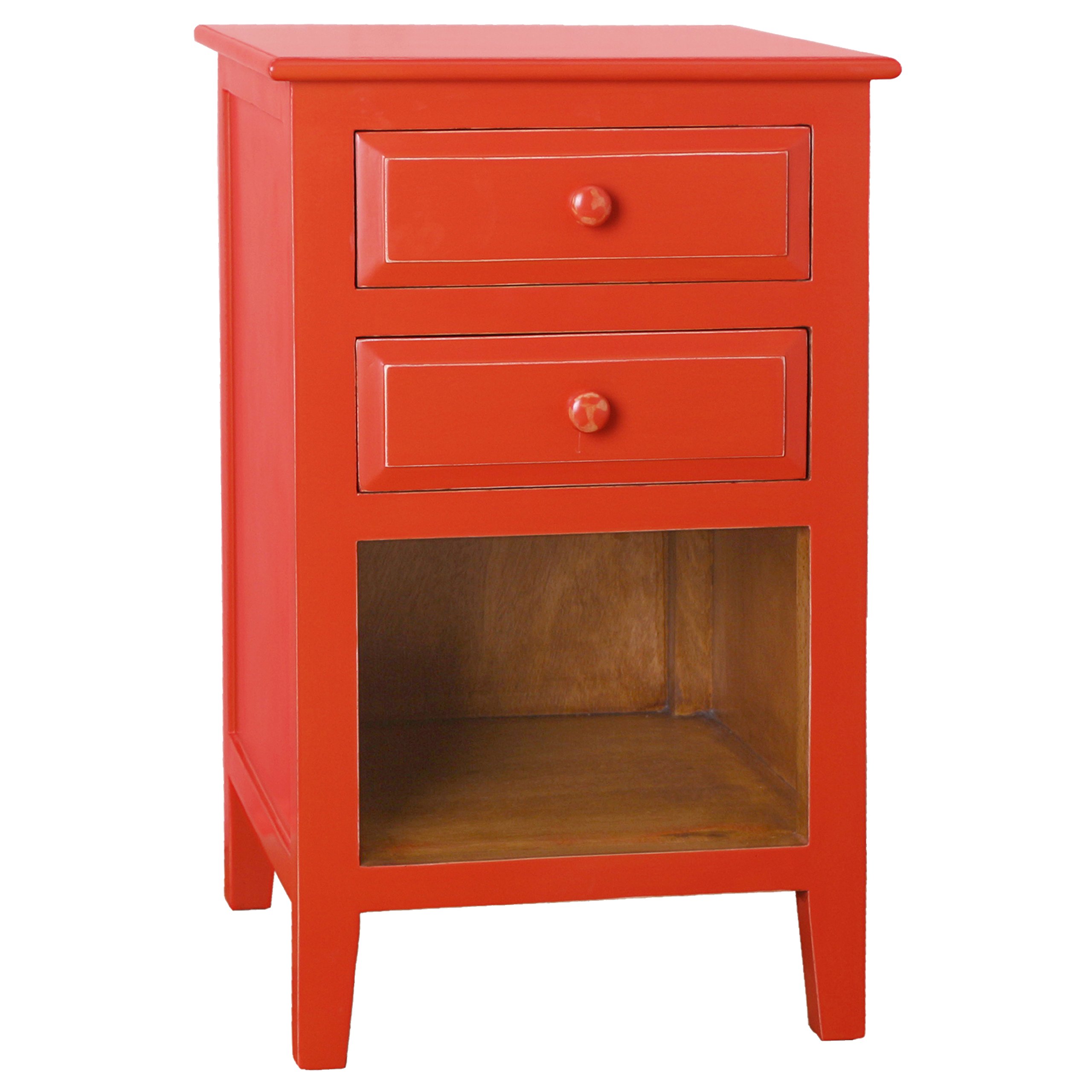 Porthos Home Antique Revival Contemporary Tyson Side Table, Orange