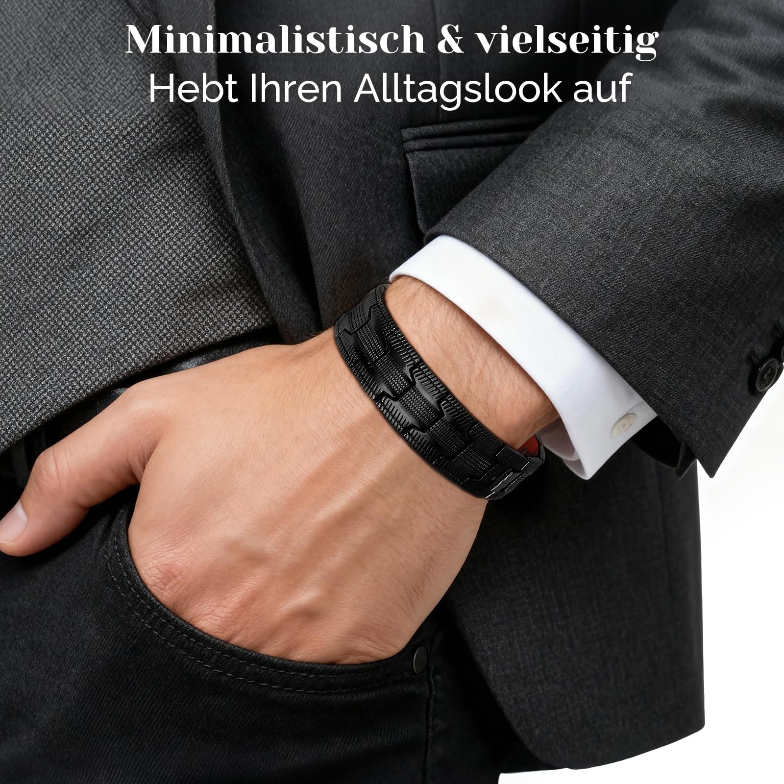 Bracelet magnétique pour homme, en acier titane, bracelet magnétique de guérison pour homme avec ultra force de 3500 aimants Gauss, arbre de vie, arbre de vie, bijoux bracelets