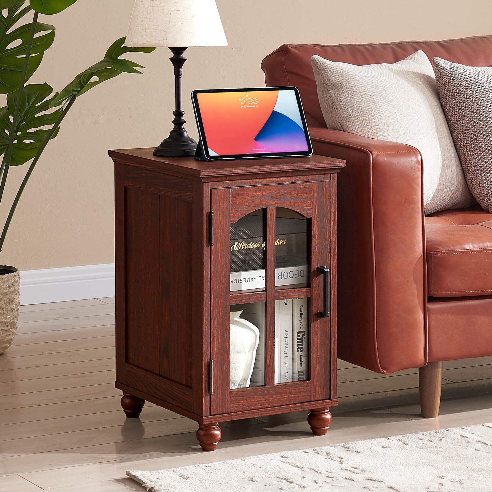 Amazon.com: Narrow Side Table,Farmhouse Nightstand with Charging ...