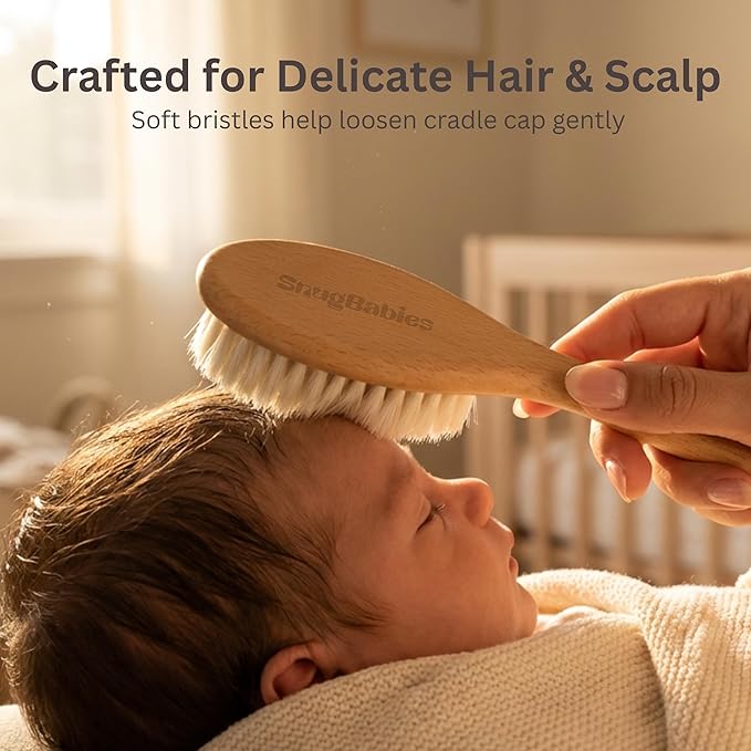 Cepillo de Cabello para Bebé con Cerdas Naturales y Estuche miniatura 3