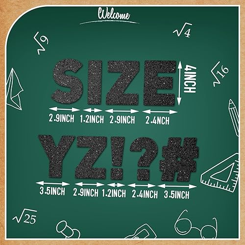 Miniatura 8 de 232 piezas de 24 hojas de calcomanías de letras grandes con purpurina, letras del alfabeto con letra grande, kit de letras autoadhesivas de 2.5