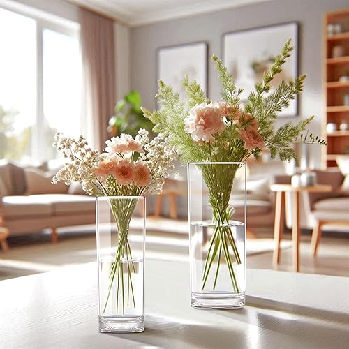 Miniatura 4 de Amazing Abby - Viola Minuto - Jarrones cilíndricos de plástico (juego de 8 piezas), jarrones acrílicos para centros de mesa de boda, decoración del