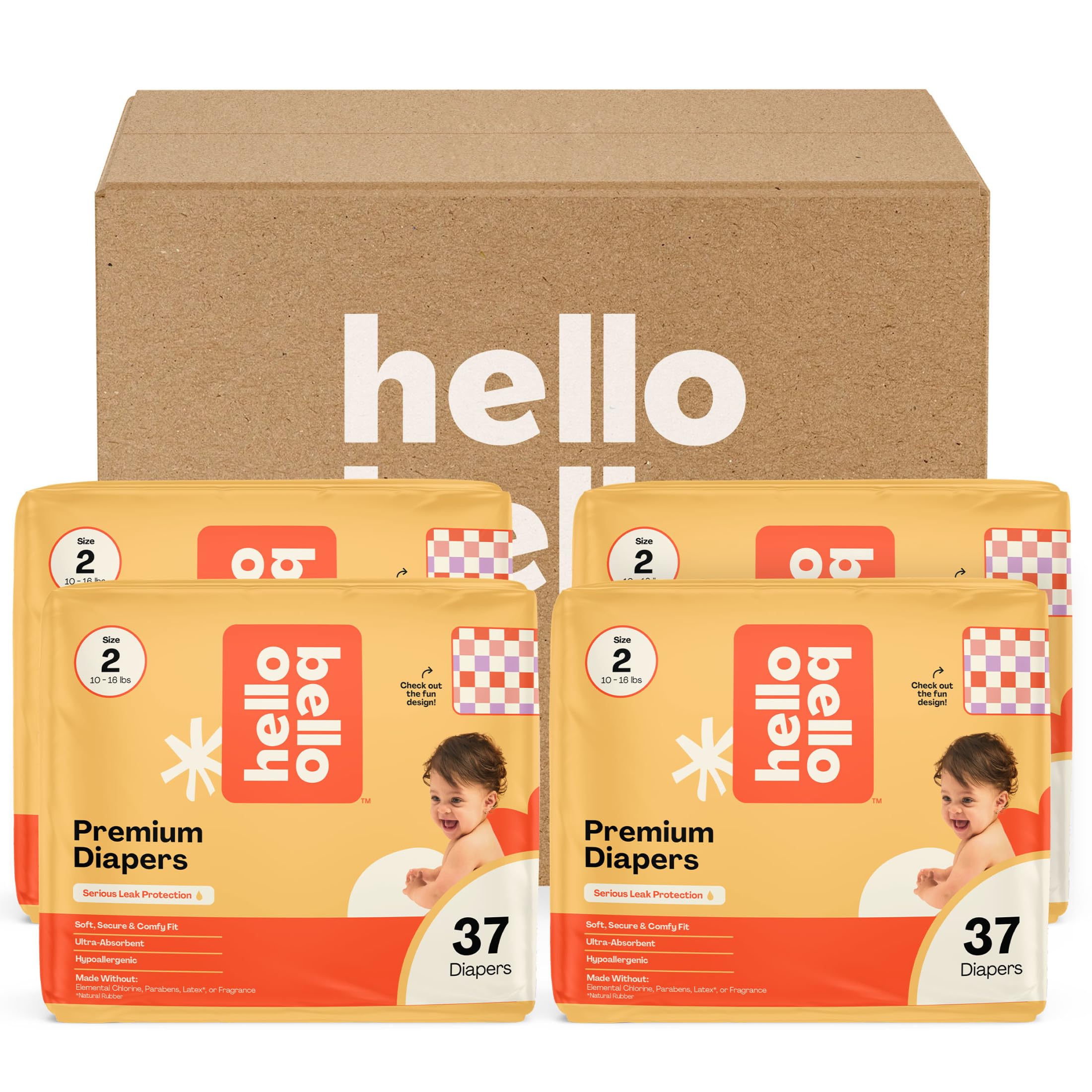 Hello Bello Premium Diapers Assorted Surprise Pack for Size 2 Girls, 185ct
