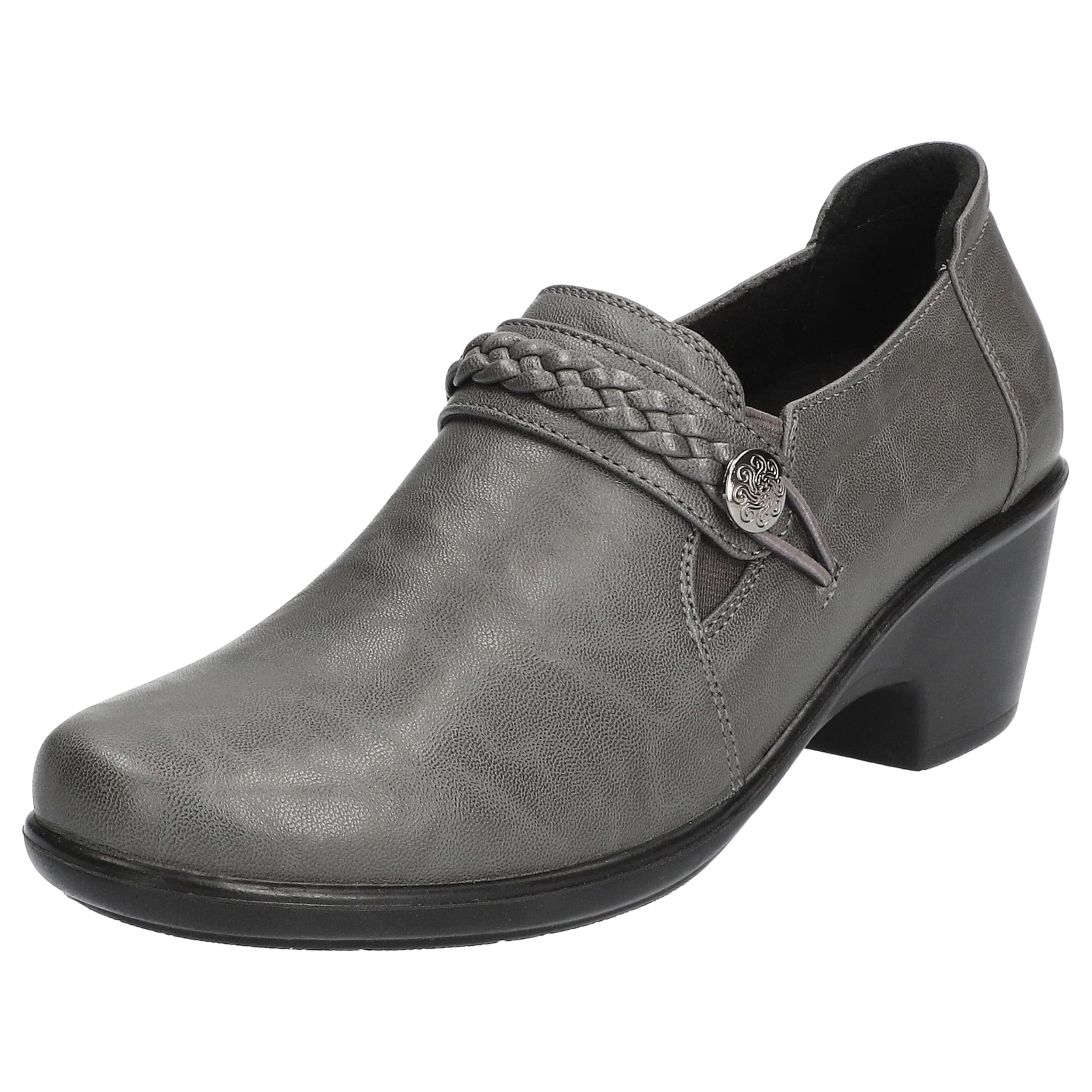 Easy Street Womens Amber Block Heeled Bootie Grey 9