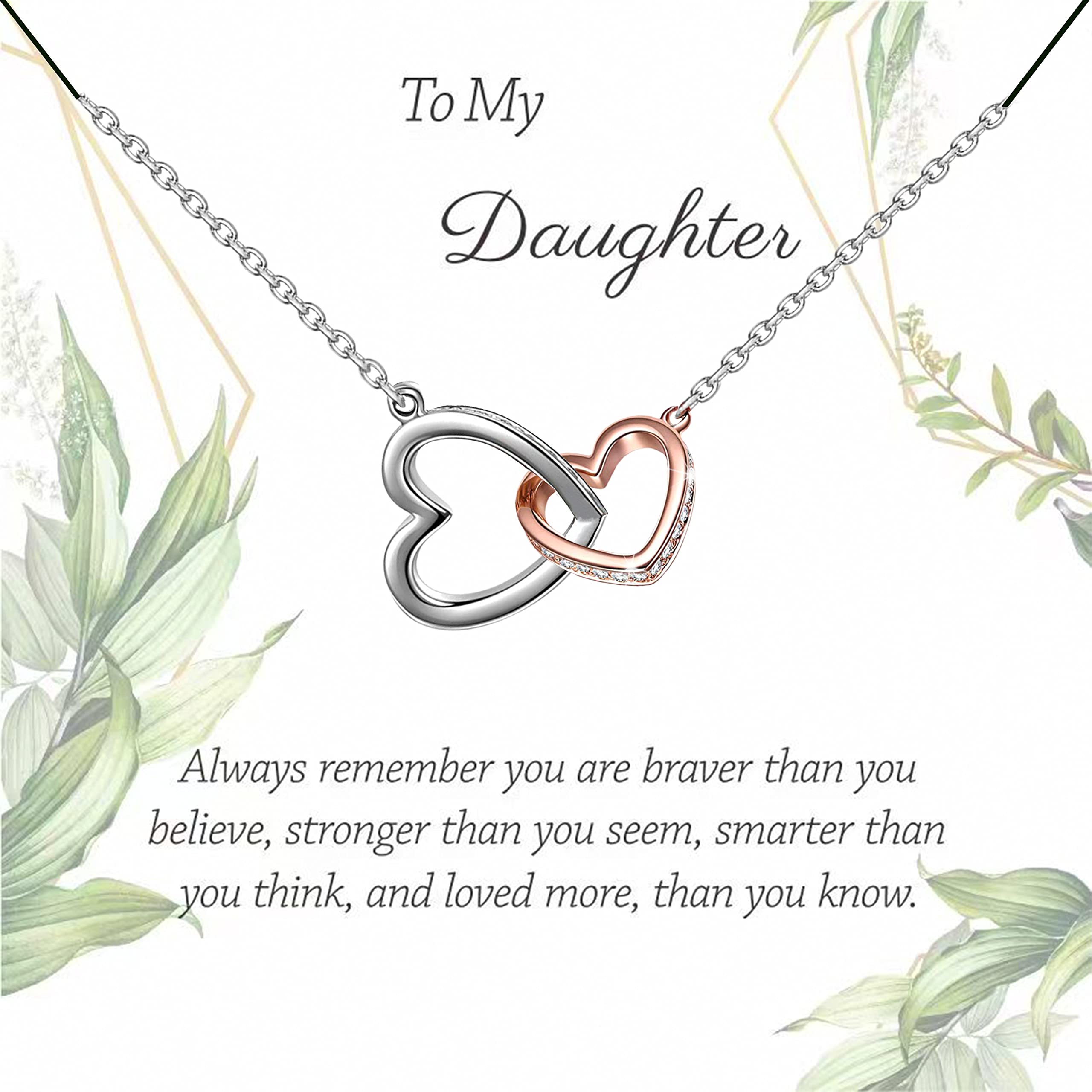 SereneyDaughter Necklace from Mom and Dad，Mom Daughter Necklace as Daughter Birthday Gifts From Mom, Father Mother to Adult Daughter Gifts Ideas Daughter Jewelry as College Gifts from Dad, Stone