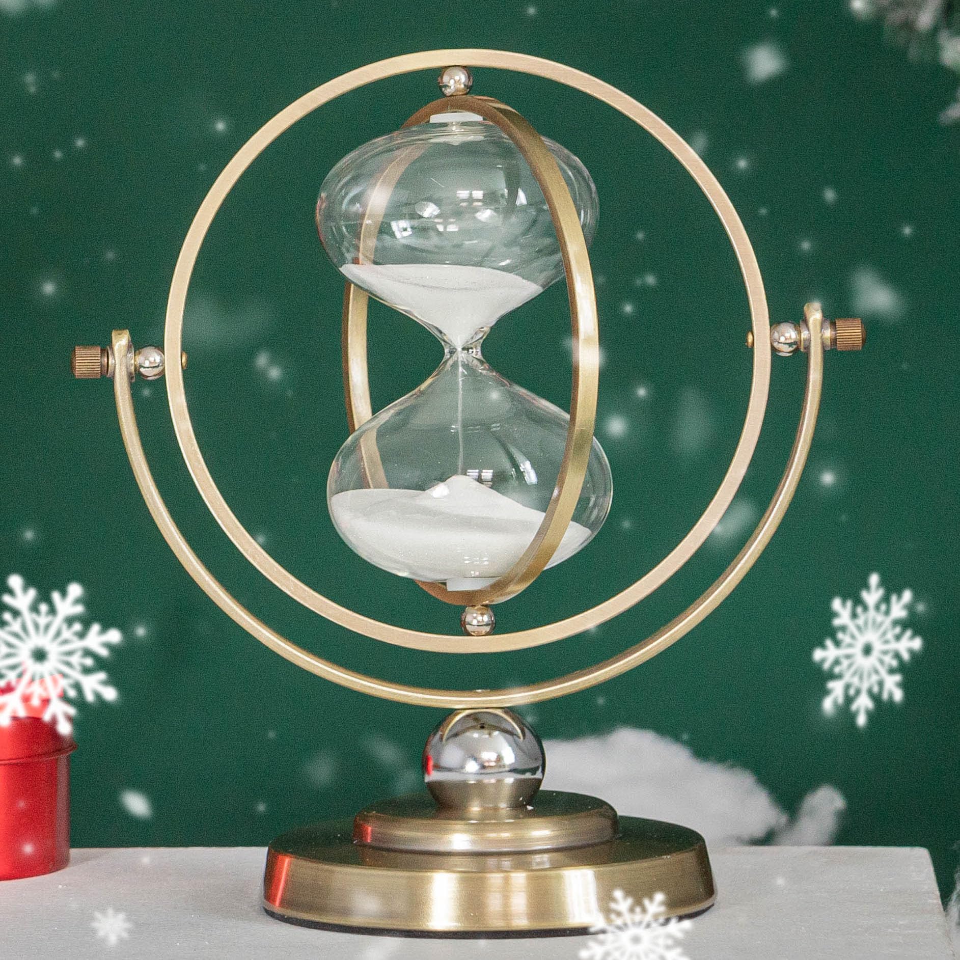 Sanduhr 30 Minuten, Metall Messing Sanduhr,Große Sanduhren Vintage，Geschenk Sanduhr,Für Haus, Schreibtisch, Büro, Hochzeits Dekoration. (weiß)