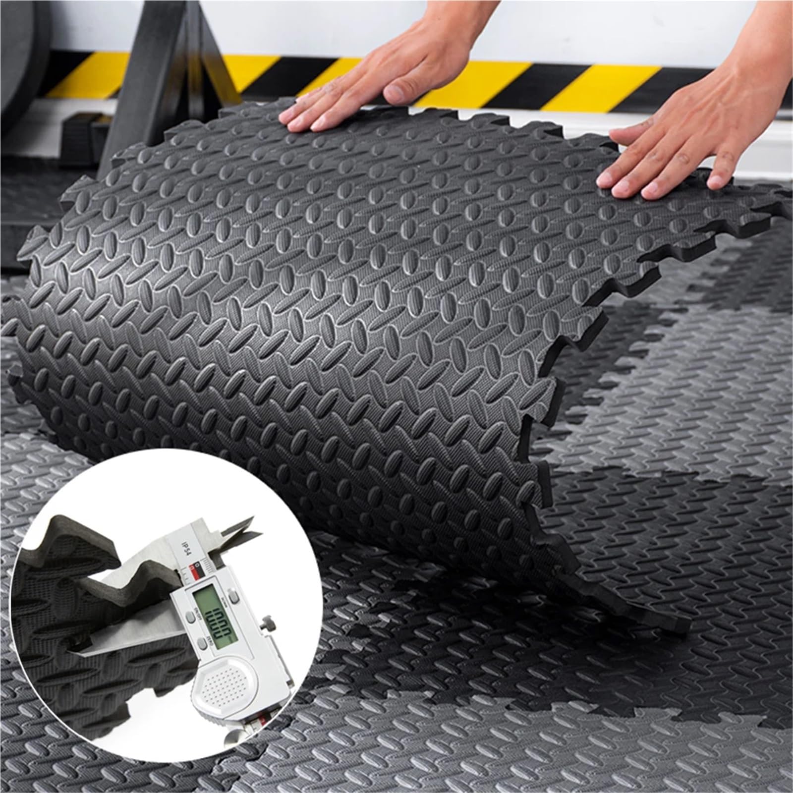 Esterilla Fitness Puzzle Eva Foam Mat Home Gym Puzzle Exercise Yoga Mats Play Interlocking Gym Floor Mat for Home Workout(Black)