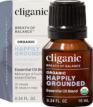 Cliganic Organic Essential Oils Blend - Happily Grounded - Breath of Balance Packaging May Vary