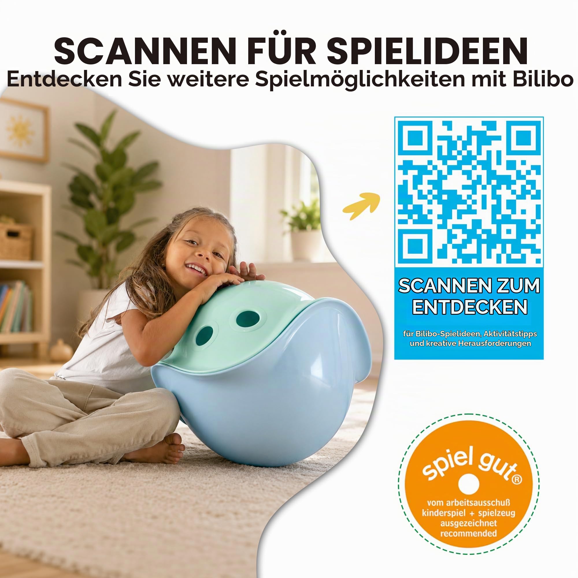 MOLUK 2843503 Bilibo eisblau, endlose Spiel-Möglichkeiten, Motorikspielzeug für Kinder ab 2 Jahren, Spielschale, innovatives Lernspielzeug