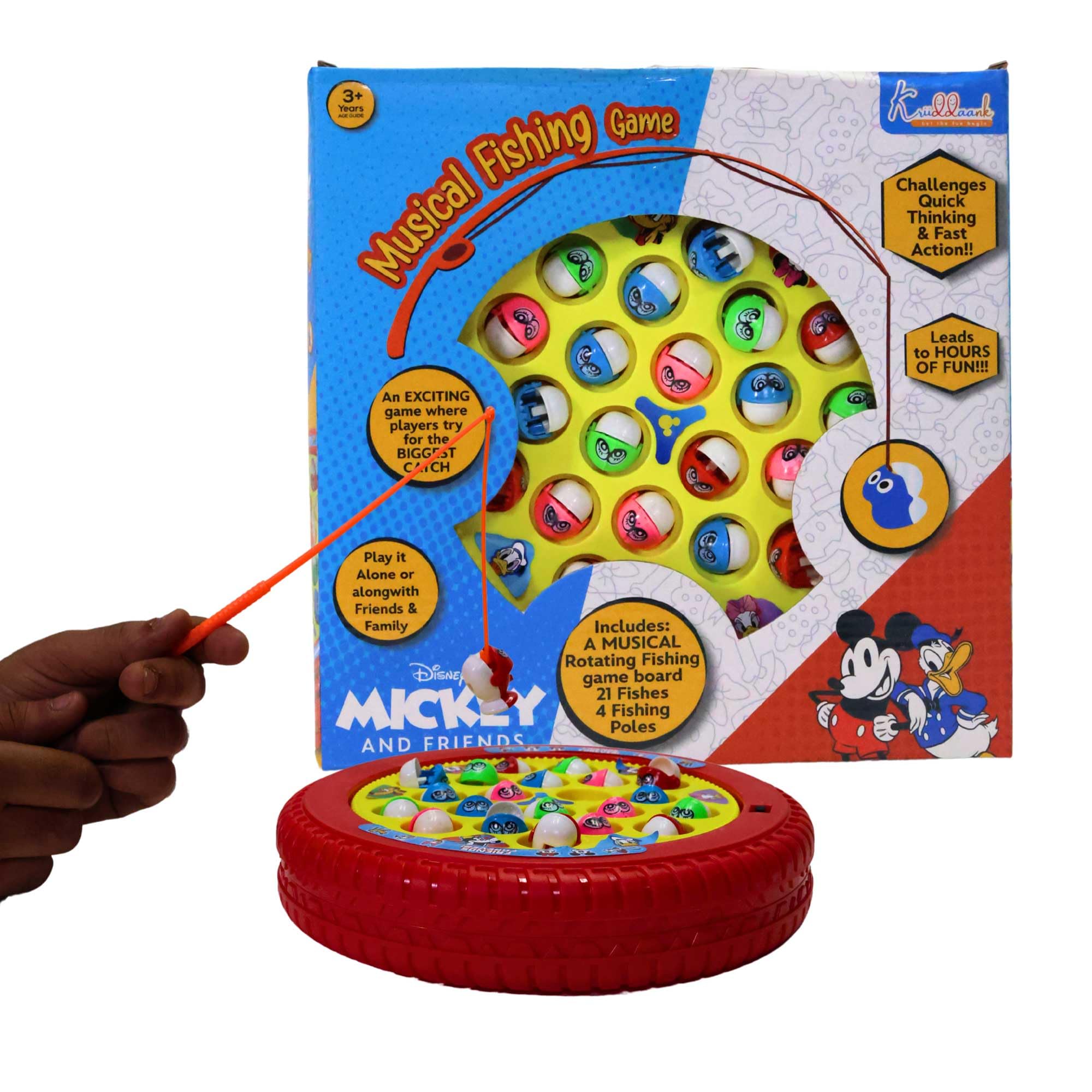 Buy Kriiddaank Mickey Mouse Musical Fishing Game -Battery Operated Educational & Learning Toy for Kids -Includes 21 Fishes & 4 Fishing Poles