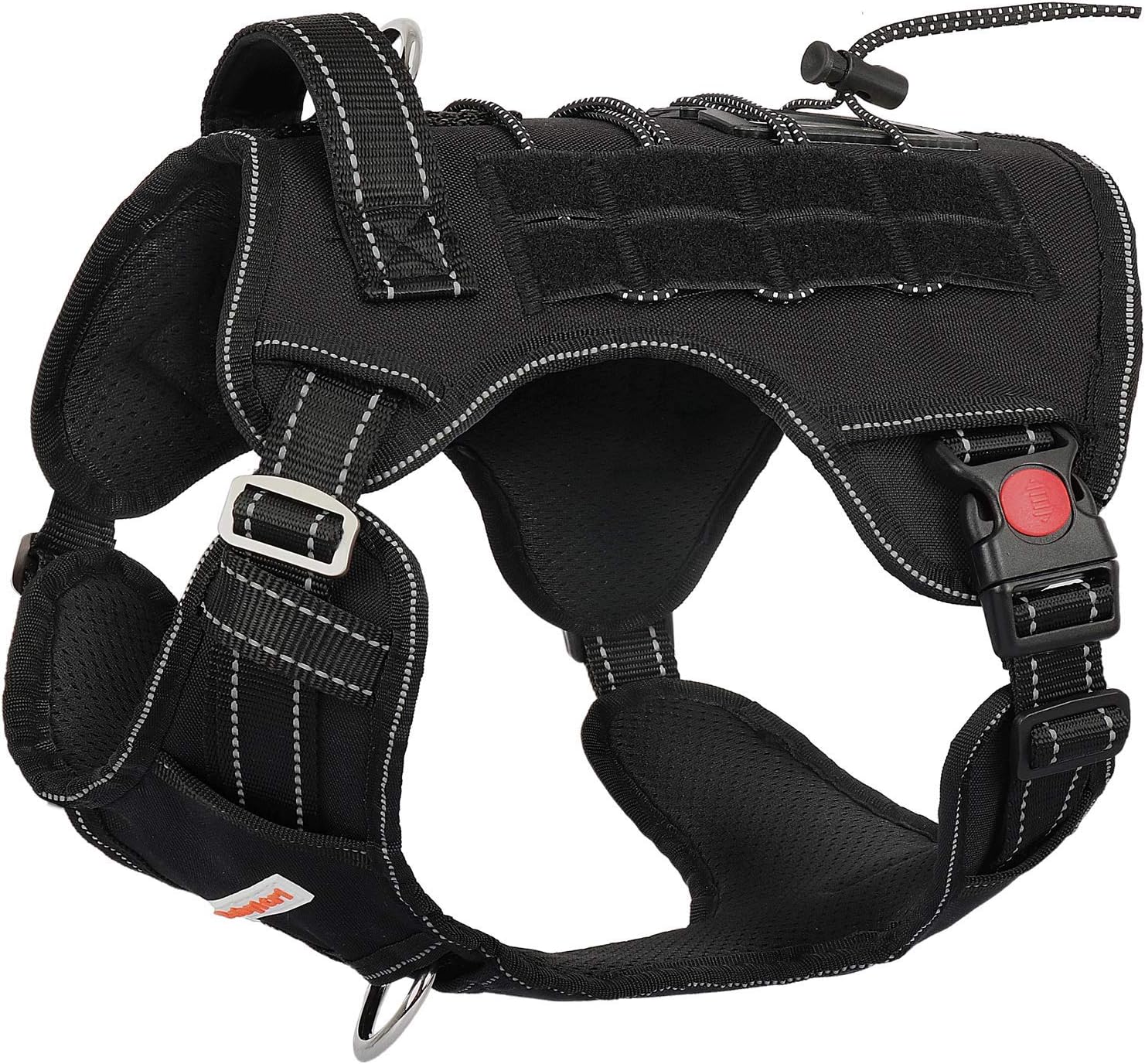 BABYLTRL Tactical Dog Harness for Large Medium Small Dogs, No Pull Dog Harness, Working Dog MOLLE Vest with Handle, Reflective K9 Military Service Dog Vest Harness for Training Hunting Walking