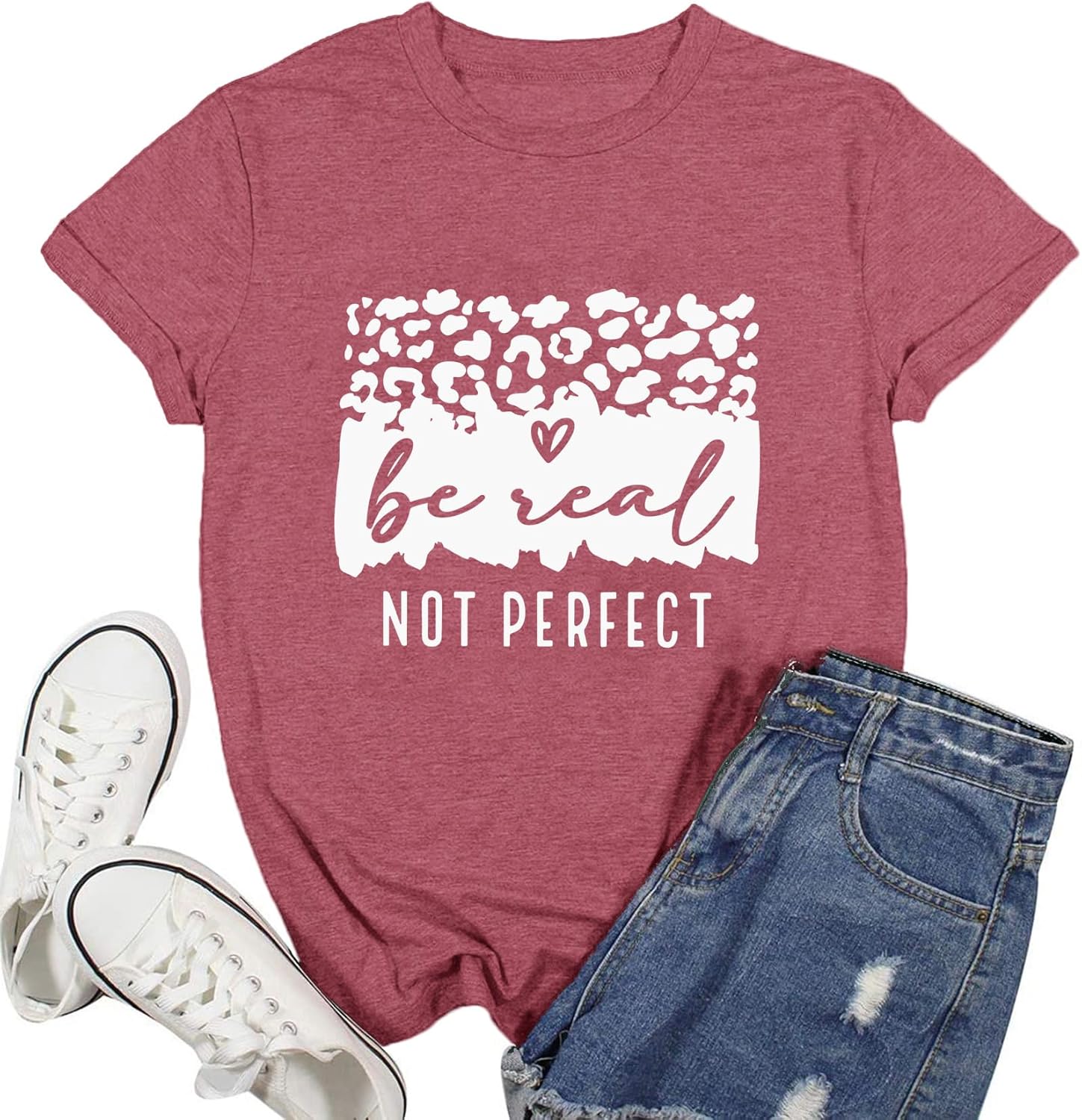Kindness Shirt for Women Be Real Not Perfect T-Shirt Inspirational Positive Tee Tops