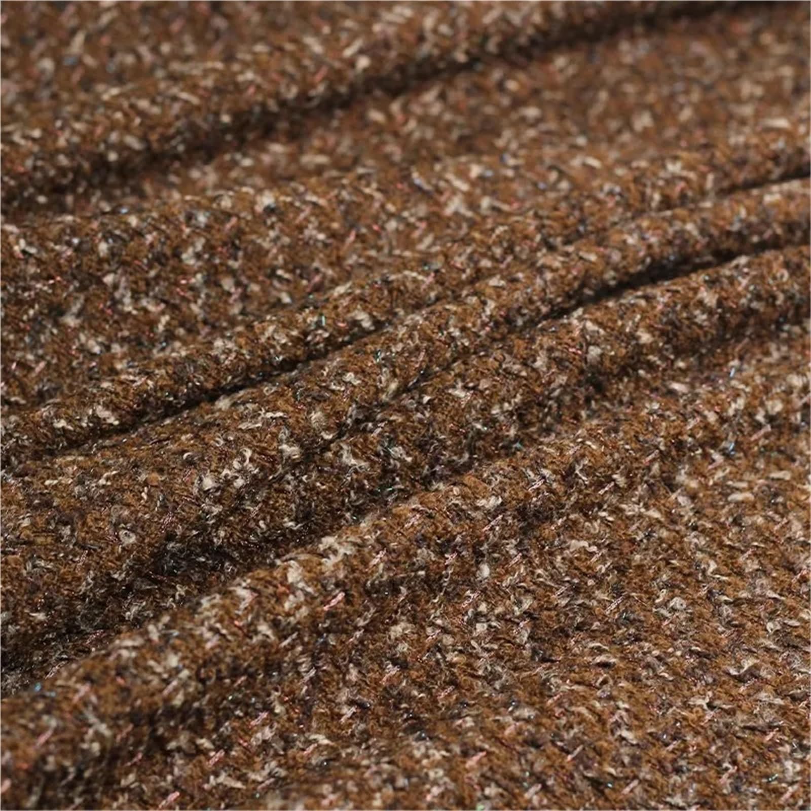 Tissu Tweed Mélange de Laine Polyester Teint en Fil tressé