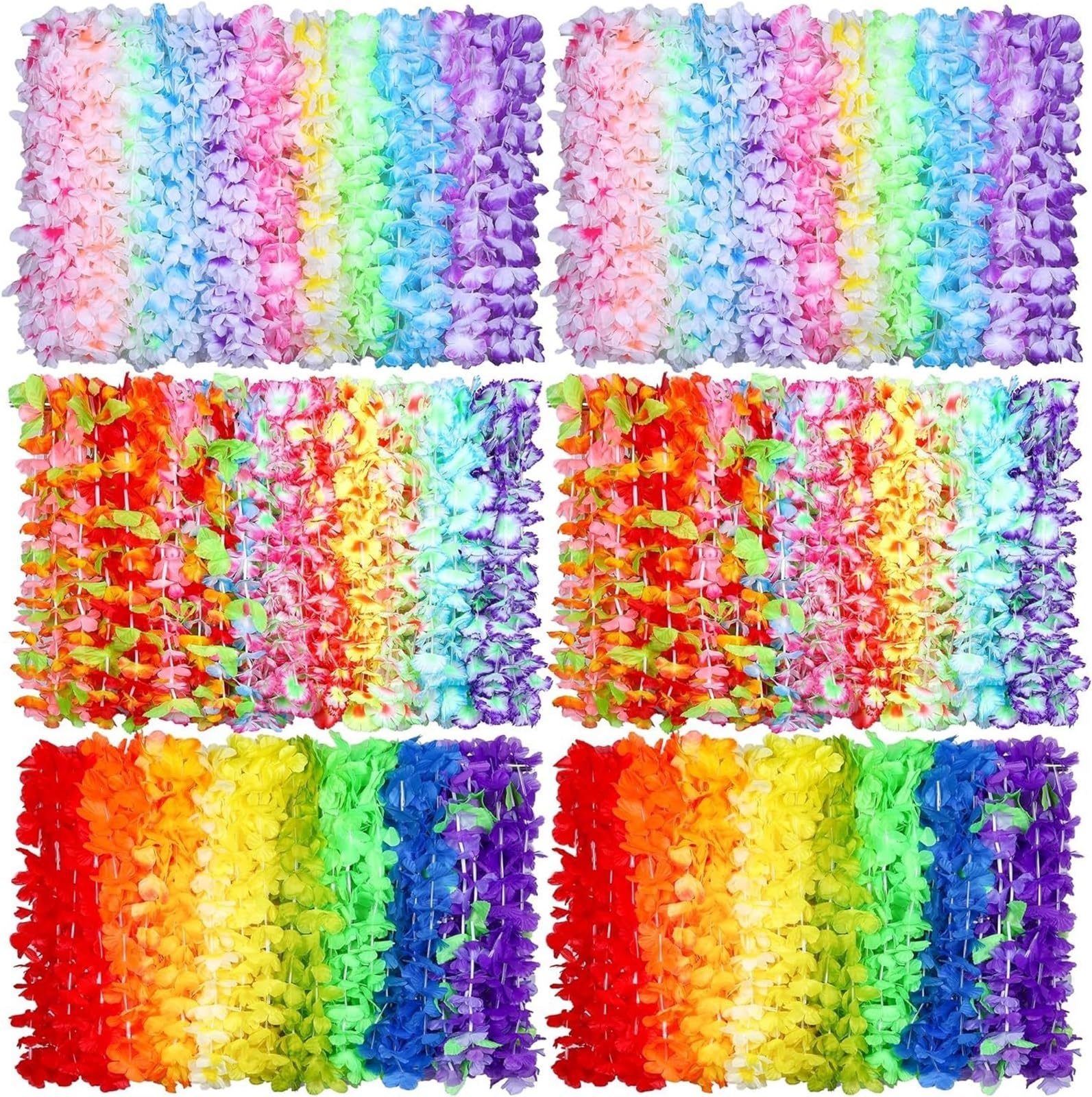 36–200 Stück Hawaii-Leis, Tropische Blumenkette, Hawaii-Kränze, Girlanden, Hawaii-Luau-Party-Dekoration, Sommer-Hochzeitsbedarf Für Kinder Erwachsene(100pcs)