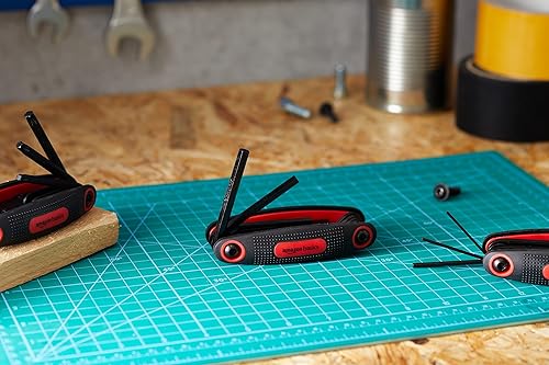 Miniatura 7 de Amazon Basics Juego de llaves hexagonales plegables, tamaños métricos, SAE y estrella, paquete de 3