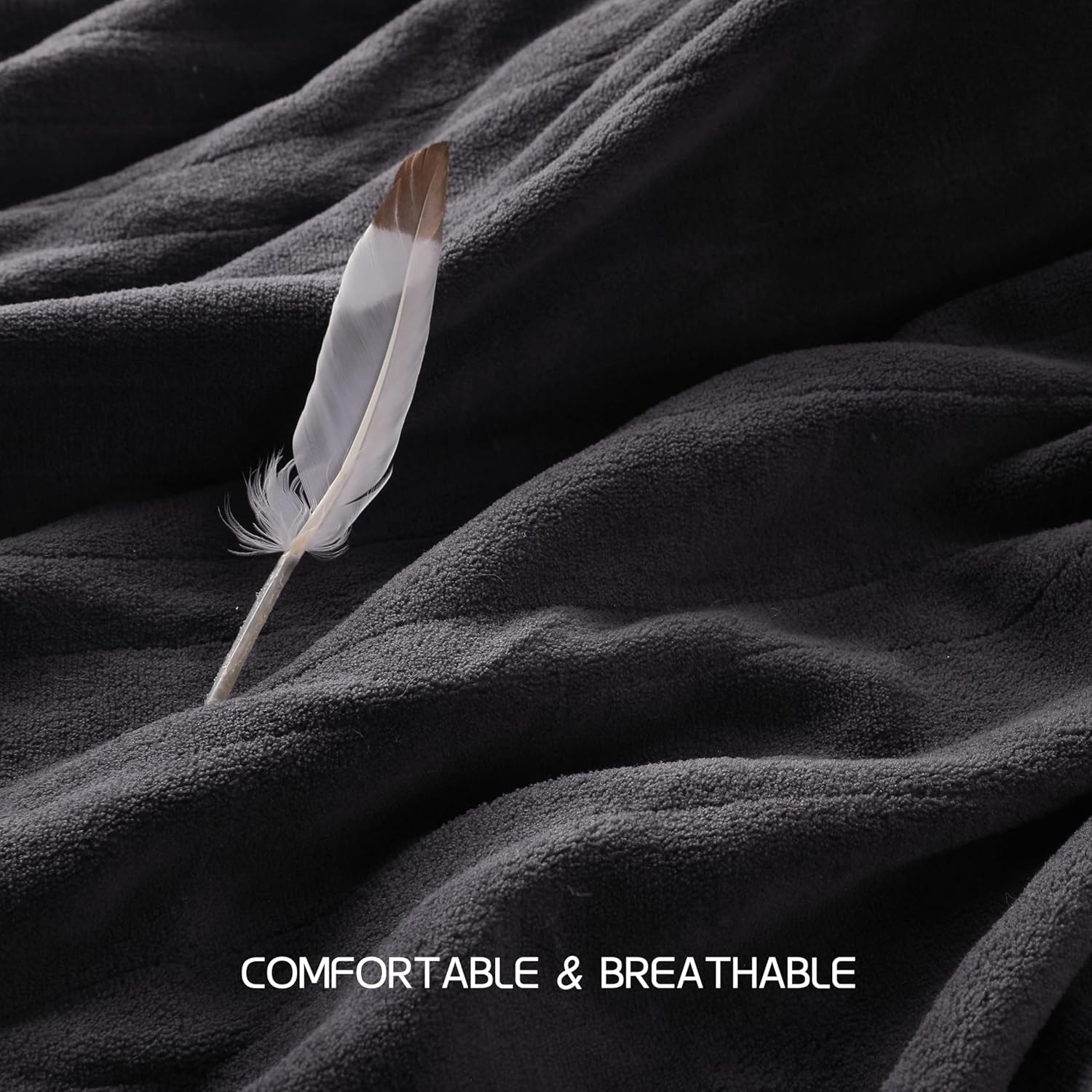 Electric Heated Blanket 72"x84" Full Size, Soft Coral Fleece with 4 Heating Levels and 10 Hours Auto-Off, Machine Washable, Cozy Plush Fabric for Home, Dark Gray - Image 4