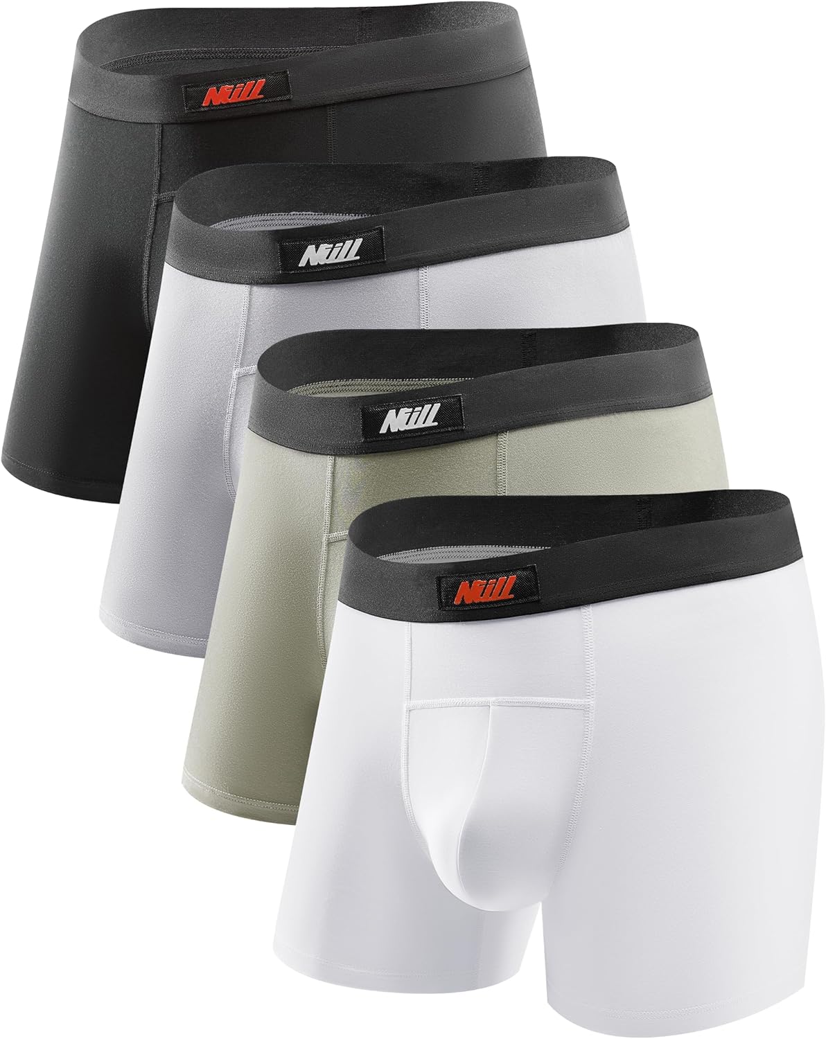 Nullktie Men's Underwear Trunks Micro Modal Soft Breathable Trunk with 3D Pouch, 4 Pack​​