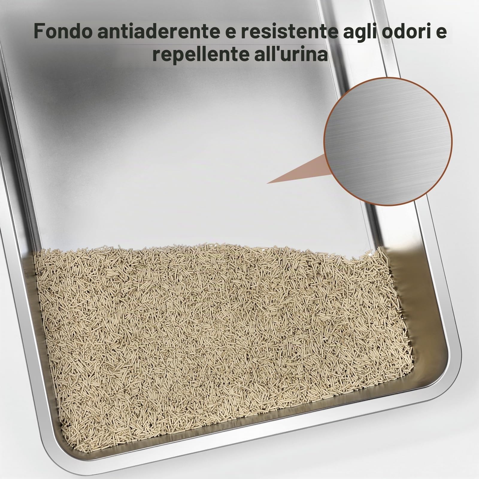 MIXJOY Lettiera per gatti in acciaio inox con coperchio, grande 71 x 51 x 42 cm, per gatti di taglia grande e per famiglie con più gatti, modalità chiusa, semiaperta e aperta, di grandi dimensioni con