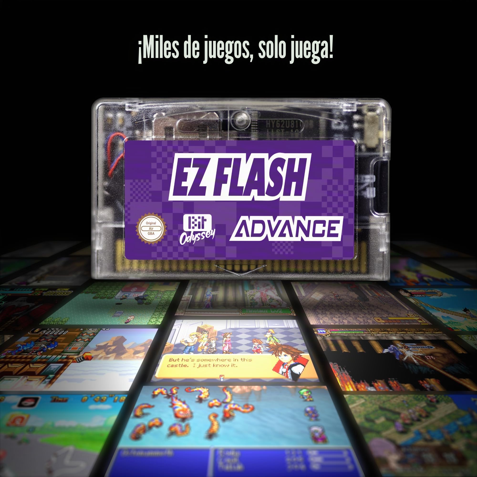 EZ Flash AIR Advance. Carrito flash con temática retro para GBA + tarjeta SD de 32 GB precargada con juegos | Embalaje de coleccionista
