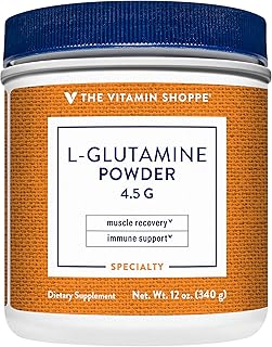 The Vitamin Shoppe L-Glutamine Powder 4.5G, A Free Form Amino Acid, Supports Muscle Recovery & Immune Health (12 Ounces Powder)