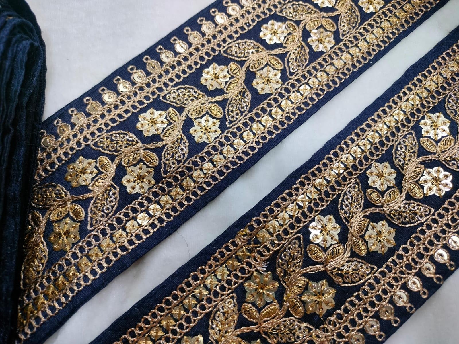 CMHOWLITE Royal Blue Fancy Zari Trim for Lehanga, Suit, Dresses, Sarees, Blouses, Dupatta, and Art & Craft etc