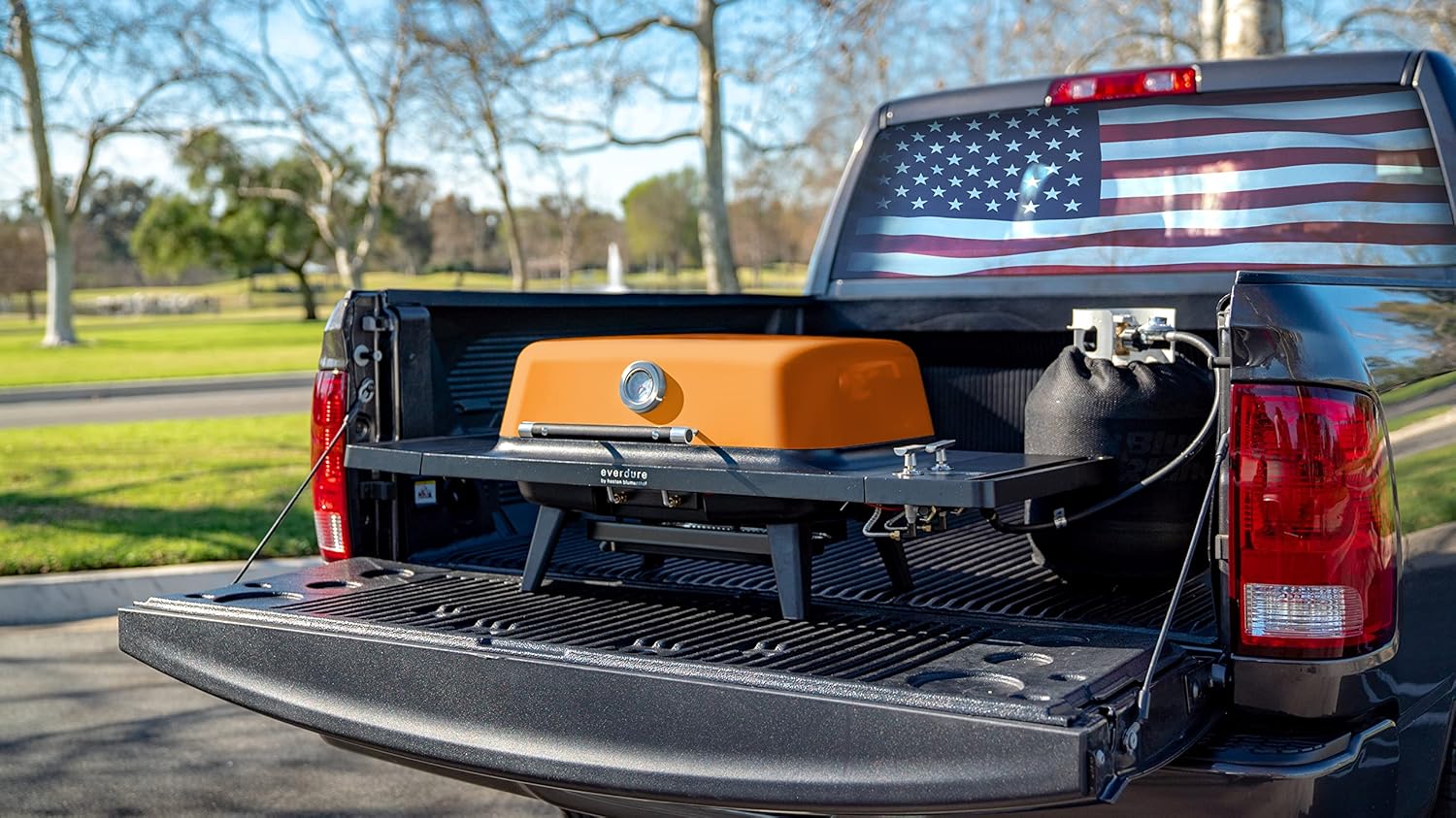 Everdure FORCE 2 Burner Gas Grill, Liquid Propane Portable BBQ Grill with Die-Cast Aluminum Body and Fast-Ignition Technology, 388 Square Inches of Grilling Surface, Adjustable Height, Matte Black