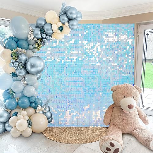 Miniatura 2 de Telón de fondo de pared con purpurina de arco iris, 36 piezas, telón de fondo de pared de lentejuelas para decoraciones de cumpleaños, aniversario,