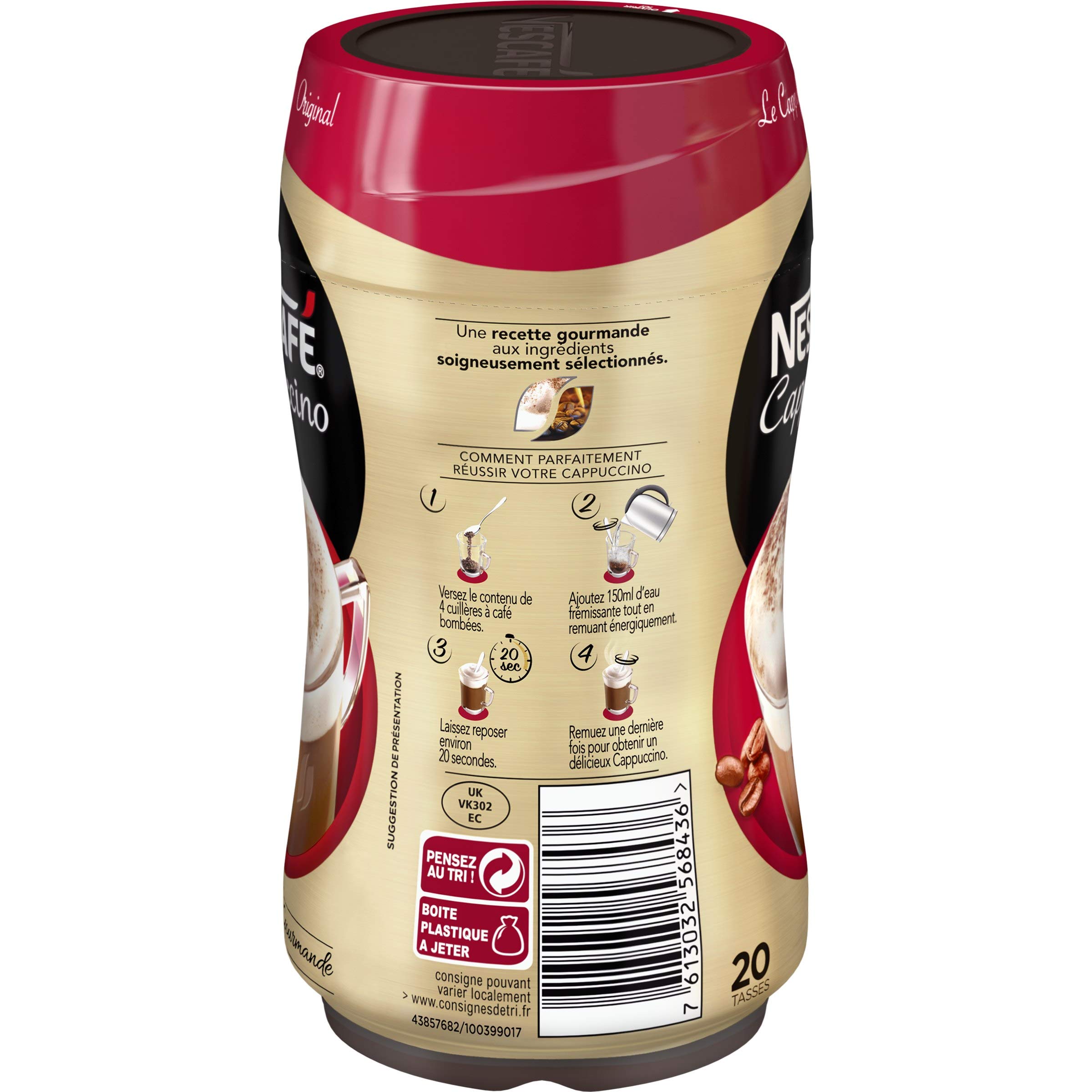 Nescafé Cappuccino, löslicher Kaffee, Box 280 g – 5 Packungen