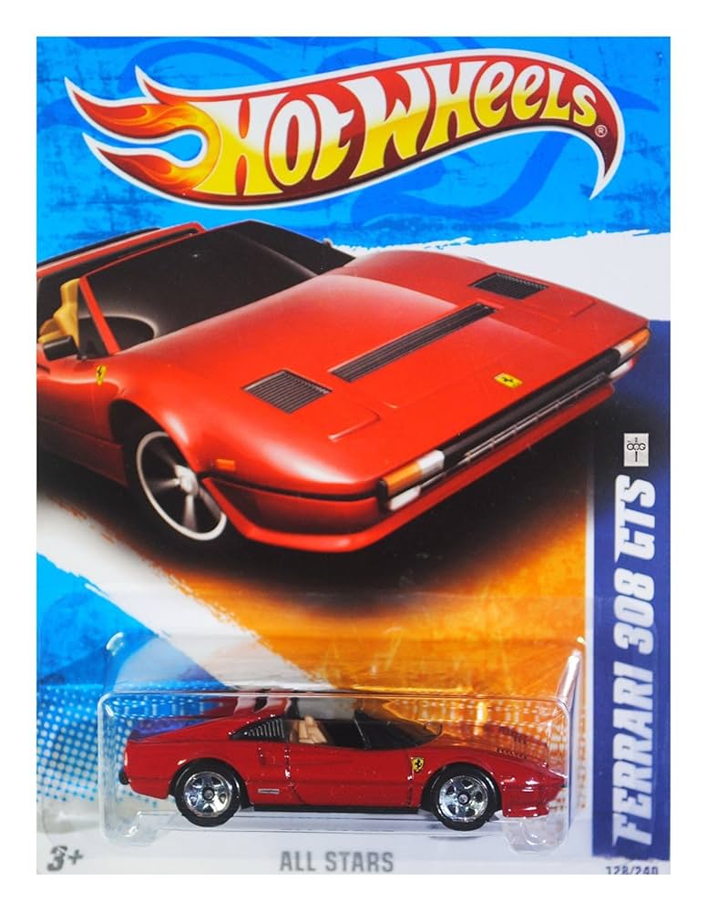 ホットウィール　Ferrari308GTS 訳あり2点セット Hot Wheels 2011, Ferrari 308 GTS Red 128/240. All Stars. 1