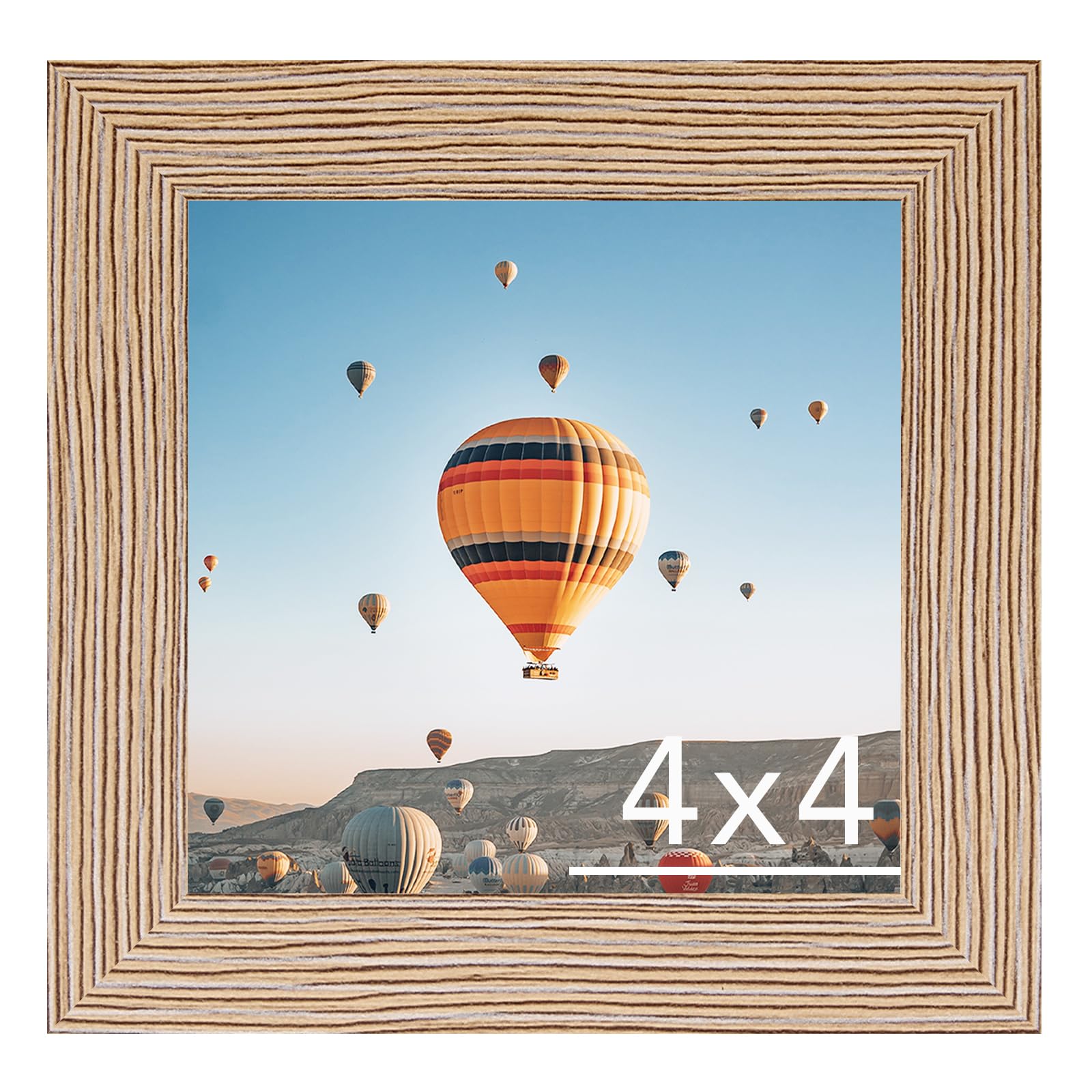 JCJMY 4x4 Picture Frame Rustic Brown for Wall Hanging or Tabletop, Wall Mounting Horizontally or Vertically, 4 x 4 Wall Gallery Poster Photo Frame with Shatter Resistant Plexiglass, Rustic Brown โ image 1