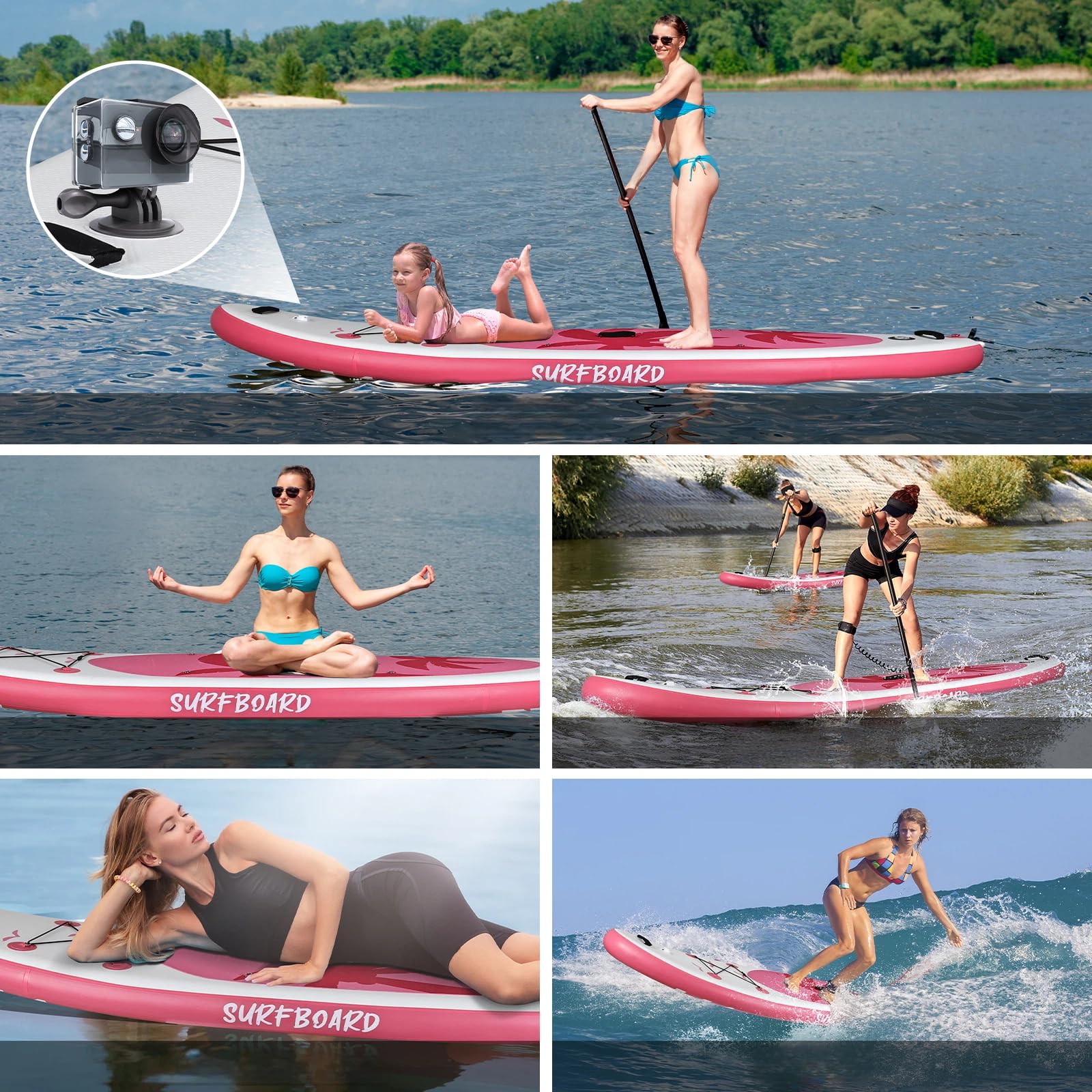 YU YUSING Tavola Sup Gonfiabile 320/335 cm, Sup Gonfiabile Adulti, Paddle Board Gonfiabile, Sedile da Kayak, Pagaia in Alluminio, Pompa, Adatta a Tutti i Livelli di Abilità, Fino a 150 kg
