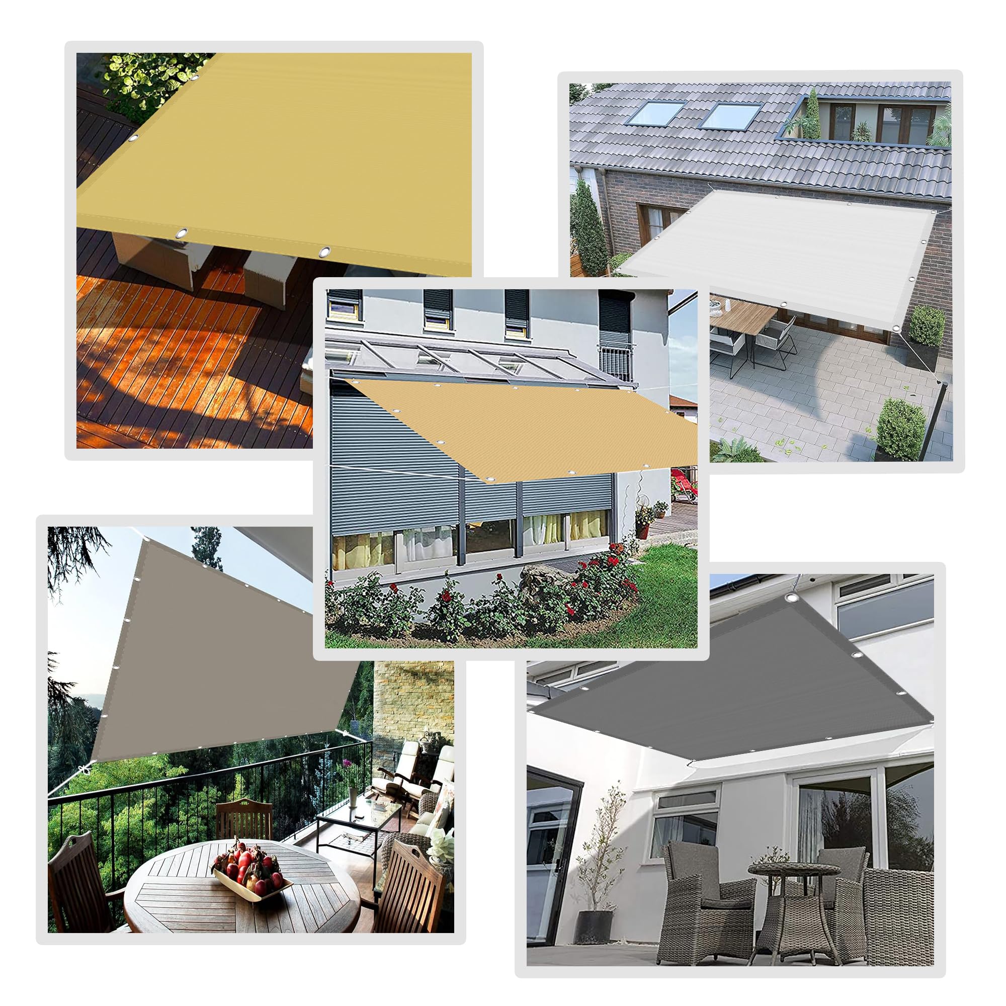 Tenda A Vela 160x160 Cm | Impermeabile Con Protezione UV 98% | Per Giardino, Terrazzo E Campeggio - Foto 4