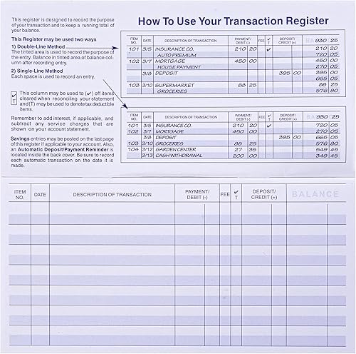 Miniatura 2 de Registros de cheques para chequera personal, registro de chequera fácil de leer